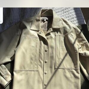 Agolde cream leather jacket